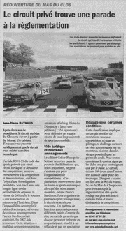 Article réouverture circuit Mas du Clos - La vie de l'auto