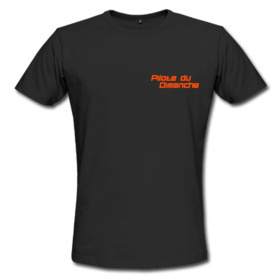 T-Shirt de sport pour l'été, couleur noir avec logos "pilote du dimanche" orange néon